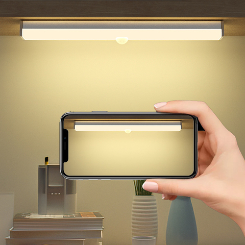 HOCO-Luz LED nocturna con Sensor de luz por movimiento PIR para armario, lámpara con imán de pared para cocina y escaleras, recargable vía USB ► Foto 1/6