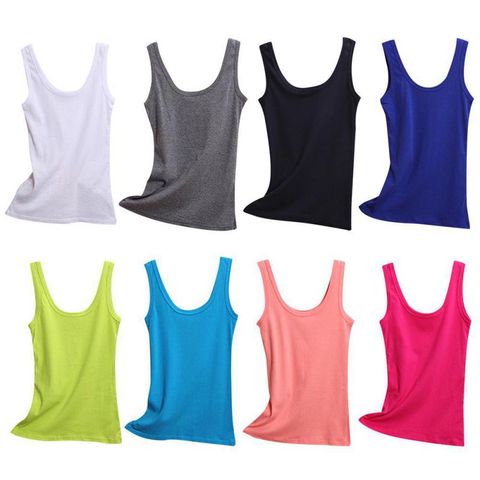 Camisetas sin mangas para mujer, Camiseta holgada de cuello redondo sin mangas, camiseta fina de algodón para mujer ► Foto 1/6