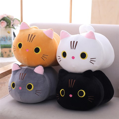 Cojín de felpa con forma de gato para niños, almohada de felpa suave con diseño de gato kawaii, para regalo de cumpleaños ► Foto 1/6