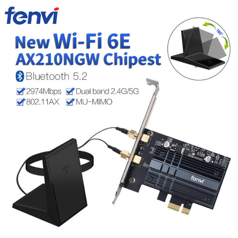 Fenvi-adaptador WiFi de doble banda, dispositivo inalámbrico, PCIe, 2,4G/5G/6Ghz, AX210NGW, para PC Intel de escritorio, tarjeta AX210, Bluetooth 5,2, 802.11AX ► Foto 1/6