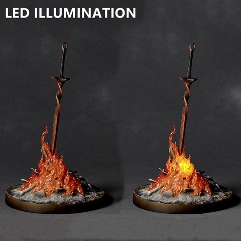 Figura de acción coleccionable de Dark Souls, estatua iluminada con luz LED, Bonfire ► Foto 1/3