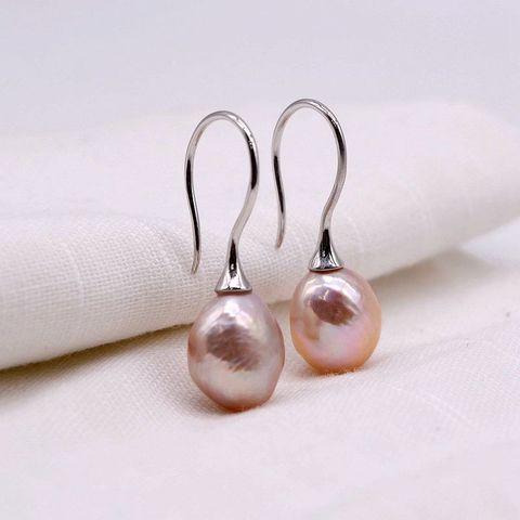 Pendientes de perlas barrocas de color natural, joyería de estilo simple, para chicas ► Foto 1/5