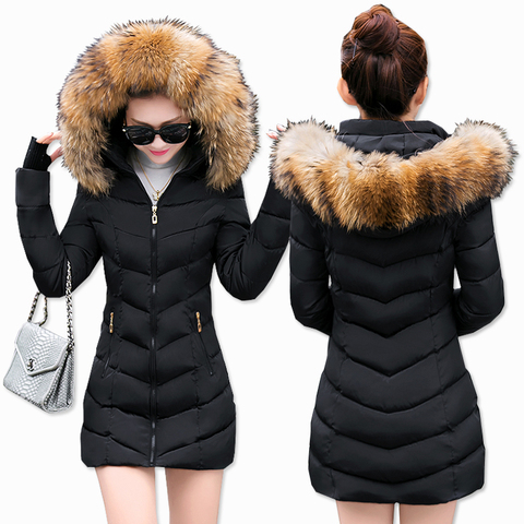 Chaqueta de invierno con capucha y Cinturón de piel grande para mujer, Parkas largas y gruesas, abrigo para mujer, prendas de vestir cálidas ajustadas, novedad de 2022 ► Foto 1/6