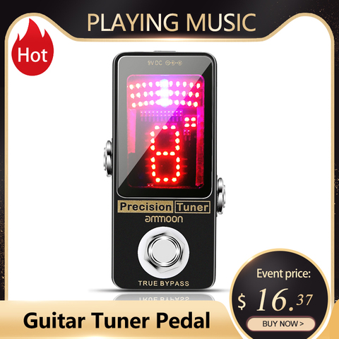 Ammoon precisión Afinador Cromático de guitarra Pedal de efectos de guitarra pantalla LED carcasa totalmente de Metal con Bypass verdadero para guitarra ► Foto 1/6