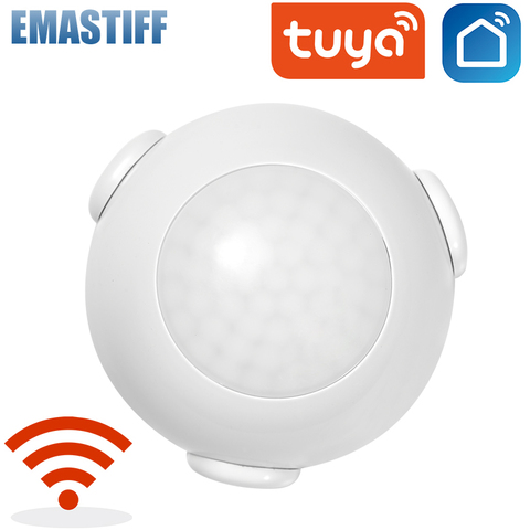 WiFi inteligente Sensor de movimiento PIR Sensor de cuerpo humano Detector de alarma de casa Sistema de Sensor de movimiento inteligente PIR Tuya vida inteligente con IFTTT ► Foto 1/4