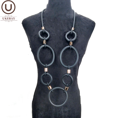 UKEBAY-collar largo de goma nueva para mujer, con colgante, estilo Punk, accesorios de ropa, collares hechos a mano, joyería 2022 ► Foto 1/6