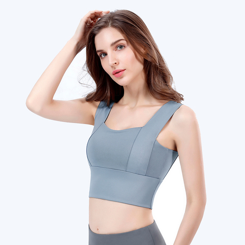 Deportes Bras de Yoga mujeres Yoga chaleco ropa interior sujetador sin aros ni costuras Top para las mujeres de gimnasio de alto impacto empujar formación sin marco ► Foto 1/6