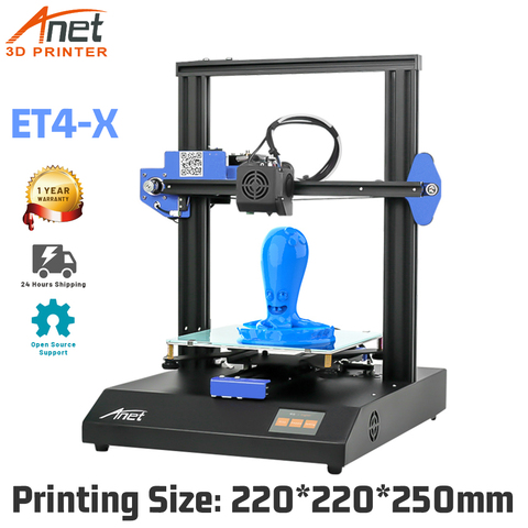 Anet ET4-X-impresora 3D de alta precisión, marco de aleación de aluminio con pantalla táctil de 2,8 pulgadas, FDM, filamento PLA de 10m ► Foto 1/6