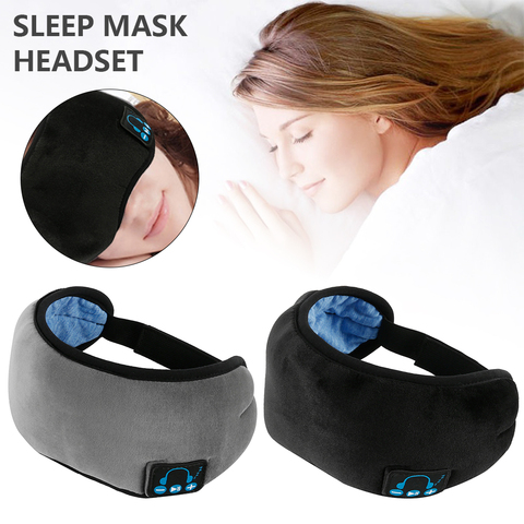 JINSERTA auriculares inalámbricos estéreo Bluetooth máscara de sueño cinta  para la cabeza para teléfono auriculares suaves para dormir máscara de ojos  auriculares de música - Historial de precios y revisión