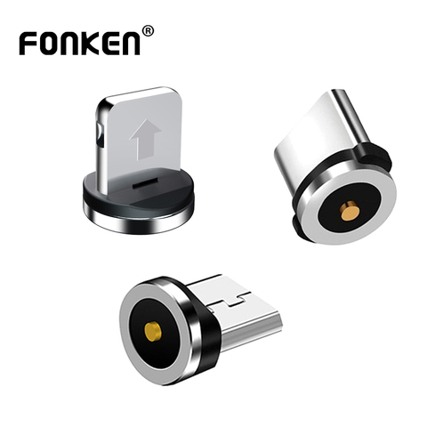 FONKEN-Cable adaptador magnético, Cable de teléfono móvil Micro USB tipo C, puntas magnéticas a prueba de polvo para conector de cargador magnético de iPhone, 5 uds. ► Foto 1/6