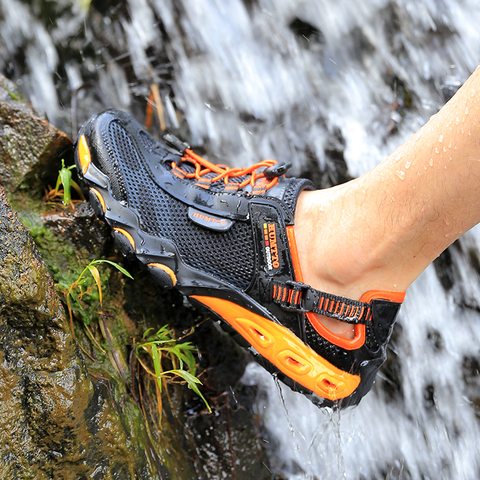 HUMTTO hombres arriba zapatos de Trekking al aire libre vadear zapatos para agua transpirables de malla de secado rápido de tobillo de las mujeres zapatillas de deporte caminar antideslizante ► Foto 1/6