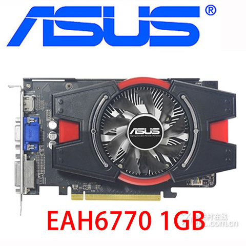 ASUS-tarjetas de vídeo EAH6770 1GB, 128Bit, GDDR5, H6 770, 1G, Radeon HD 6770, HDMI, DVI, VGA, HD6770, 1GB equivalente, GTX650, segunda mano ► Foto 1/4