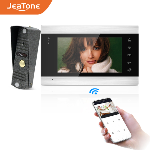 Jeatone-sistema de intercomunicación inteligente para puerta, timbre con cámara AHD, WiFi, 720P/AHD, 7 pulgadas, compatible con desbloqueo remoto ► Foto 1/6