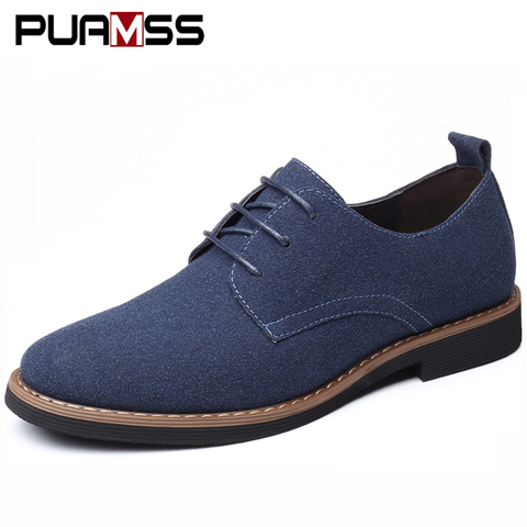 Zapatos de vestir de cuero Oxford para hombre, zapatillas cómodas formales con cordones, calzado plano ► Foto 1/6