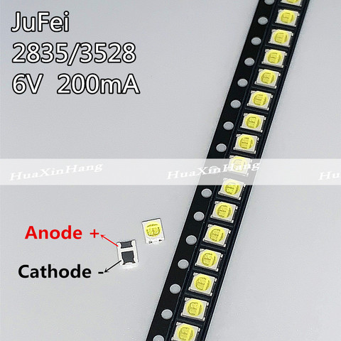 500 Uds para mantenimiento Konka Changhong Amoi LCD TV luz de fondo LED tira de luces con el East Bay 2835 SMD LED cuentas 1W 6V 3528 ► Foto 1/1