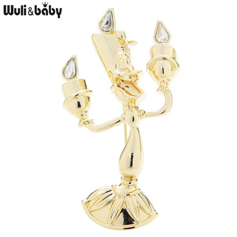 Wuli & baby-broches de Metal Unisex para mujer, candelabro de dibujos animados, alfileres, accesorios de joyería, regalos ► Foto 1/3