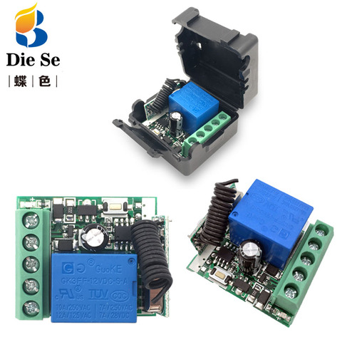 Mando a distancia rf de 433 MHz, receptor de relé para garaje universal/puerta/luz/LED/Fanner/motor/transmisión de señal, cc 12V 24V 10A 1CH ► Foto 1/6