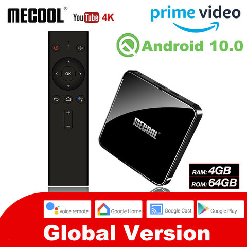 MECOOL-reproductor multimedia KM3, Android 10,0, dispositivo de TV inteligente, 4G, DDR4, 64G, 4K, HDR, Google Home Play, Cast, Ultra HD, TV, caja USB 3,0, Control por voz ► Foto 1/6