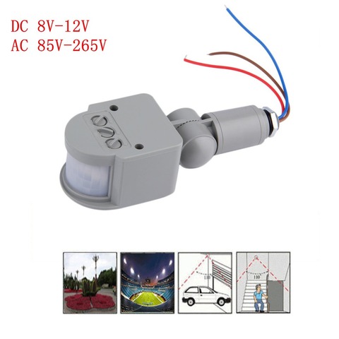 gris - Sensor de movimiento LED para exteriores, Detector de movimiento  infrarrojo automático PIR de 220V, 110V y 12 V