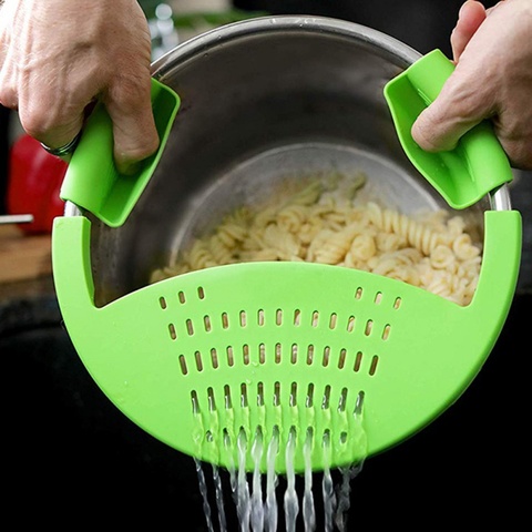 Coladores de silicona, colador de cocina con Clip para olla, escurridor para drenar el exceso de líquido, Univers, escurridor de Pasta, utensilios de cocina para verduras ► Foto 1/6