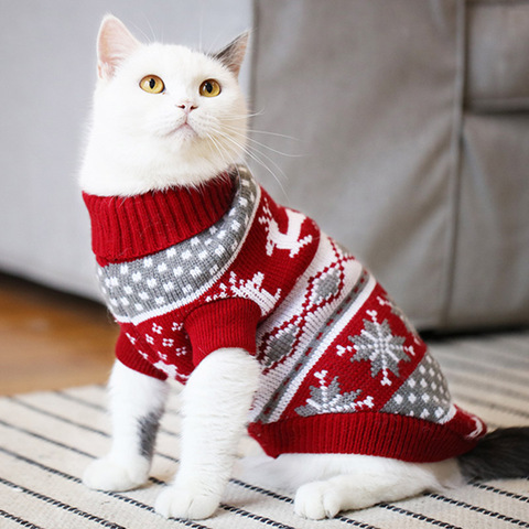 Jersey navideño para perros y gatos, ropa de invierno para perros pequeños, chaqueta para cachorros de Chihuahua Yorkies, ropa para mascotas, Ubranka Dla Psa ► Foto 1/6