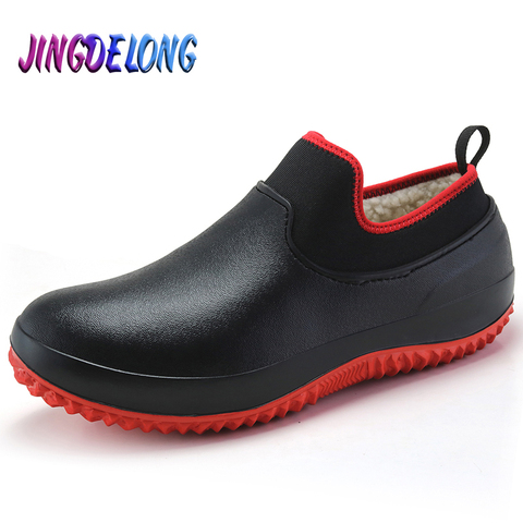Botas de lluvia para hombre y mujer, zapatos de trabajo antideslizantes, impermeables, de goma, para invierno ► Foto 1/6