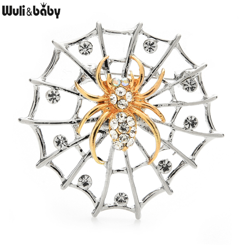 Wuli & baby-broches de araña y red Unisex, broche informal de perlas e insectos para fiesta, regalos ► Foto 1/6