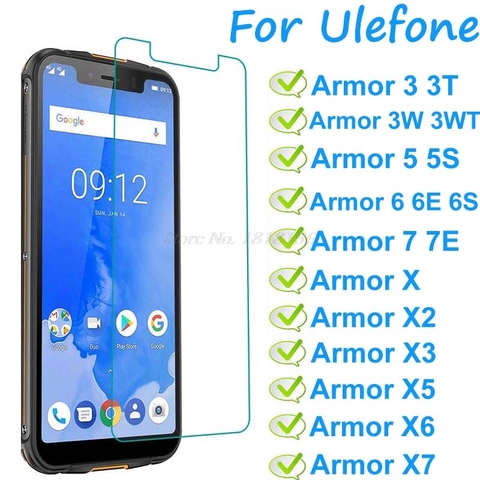 Protector de pantalla de vidrio templado para Ulefone Armor 3, 5, 6, 7 X, X2, X3, X5, X6, X7 Pro, película de cristal frontal a prueba de explosiones ► Foto 1/6