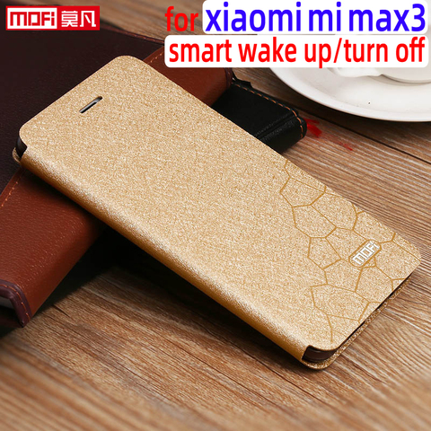 Funda con tapa para xiaomi mi max3, Funda de cuero de tpu de 6,99 pulgadas con soporte para libro, funda lujosa de silicona con purpurina para negocios ► Foto 1/6