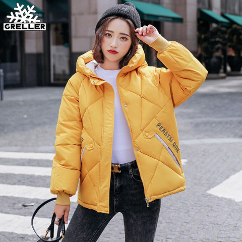 GRELLER-chaqueta con capucha para mujer, Parkas con relleno de algodón grueso, abrigo corto de invierno, prendas de vestir, novedad de otoño e invierno de 2022 ► Foto 1/6