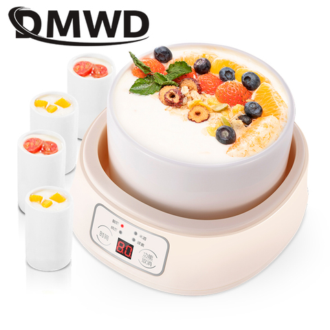 DMWD-Mini yogurtera eléctrica automática Leben, fermentador de enzima, yogur, recipiente de cerámica, tazas, nato, arroz, vino, máquina de fermentación ► Foto 1/2