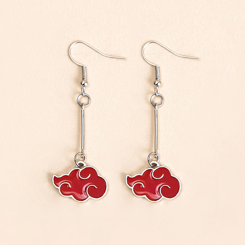 Pendientes colgantes de nube roja esmaltada para hombre y mujer, joyería de Cosplay de Anime, Akatsuki ► Foto 1/6