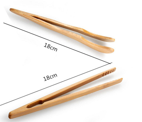 1 Uds de madera de bambú comida pinza de cocina utensilios de cocina bufet herramientas Anti calor pan Clips pastelería abrazaderas Cocina Barbacoa pinzas ► Foto 1/6