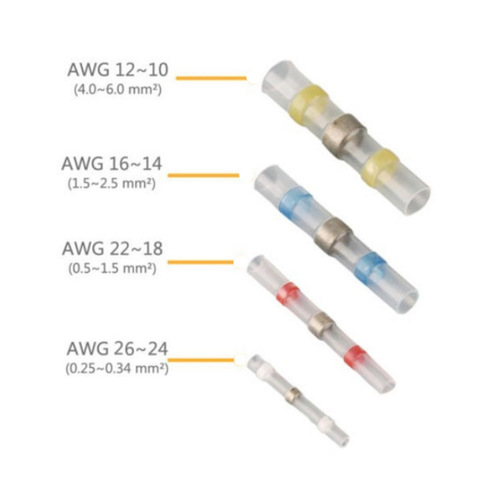 Fundas de sello de soldadura a prueba de agua, 5/10/20 piezas, conectores de Cable termorretráctil, terminales de empalme de Cable eléctrico estañado 26-10AWG ► Foto 1/5