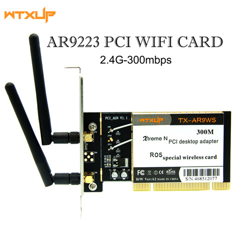Atheros-Adaptador de red WiFi inalámbrico AR9223, PCI, 300M, 802.11b/n, 2 antenas de escritorio ► Foto 1/6
