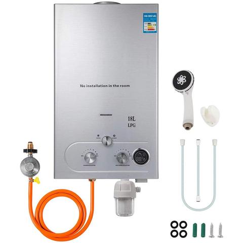 Calentador de agua de propano, 18L, 4,8gpm, 36KW, calentador instantáneo de Gas licuado de petróleo, Kit de caldera de acero inoxidable ► Foto 1/6