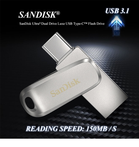 Sandisk-memoria USB 3,1 para ordenador de escritorio unidad Flash USB tipo-C-32GB, 64GB, 128GB, alta velocidad, OTG, 256GB, 512GB, DC4 ► Foto 1/6