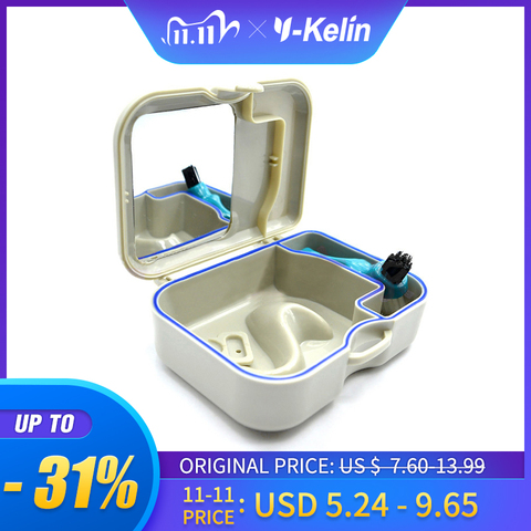 Y-kelin-Kit de caja resistente para dentadura, caja de almacenamiento para dentadura de alta clase con regalo gratis, cepillo ► Foto 1/6