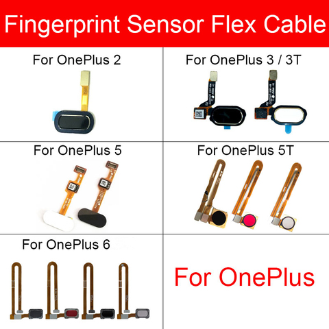 Botón de inicio genuino Sensor de huella digital Cable flexible para Oneplus 2 3 3T 5 5T 6 6T menú tecla de retorno táctil Flex Ribbon piezas de reparación ► Foto 1/6