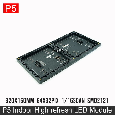 Panel de vídeo P5 para interiores SMD2121 1/16, Módulo De Pantalla LED a todo Color, 320x160mm, 64x32 puntos, envío gratis ► Foto 1/6