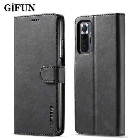 Funda de teléfono para Xiaomi-Funda de cuero con tapa para Redmi Note 10 Pro, carcasa magnética de lujo para libro, tarjetero ► Foto 1/6