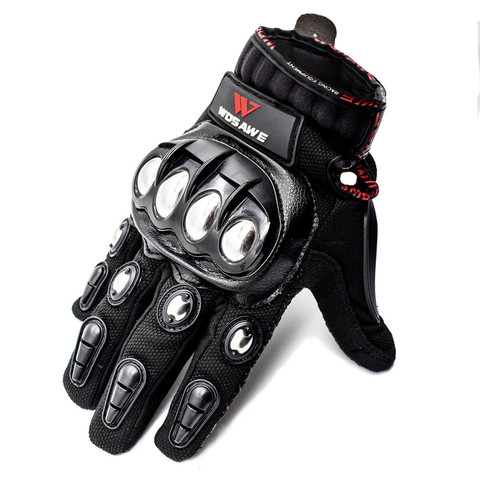 Guantes de moto deportivos de pantalla táctil WOSAWE para hombre de cuero de PU a prueba de viento no deslizables fuera de carretera MTB guantes de Motocross ► Foto 1/6