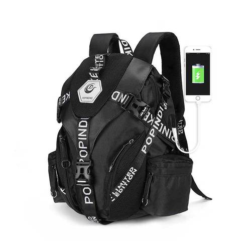 Mochila impermeable con carga USB para hombre, morral escolar para estudiantes de mediana Escuela, informal, de viaje, para ordenador portátil ► Foto 1/6