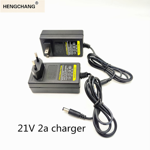 Cargador de batería HENGCHANG 12,6 V 21v DC 2A inteligente li-on adaptador de corriente EU US enchufe transformador ► Foto 1/6