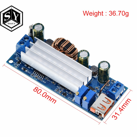 Convertidor de aumento de CC de 2-24v a 3-30v, 4A, 80w, módulo de potencia CV CC, fuente de alimentación regulada ajustable de 3,7 V, 6V, 9V, 12V con USB ► Foto 1/5