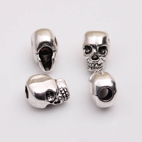 10 unids/lote estilo Punk cráneo diseño agujero grande barba/pelo hombre suelta perlas de 12mm agujero Vertical de Metal espacio cuentas de resultados de la joyería de DIY ► Foto 1/3