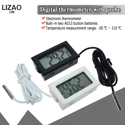 Mini conveniente termómetro Digital LCD Sensor higrómetro medidor frigorífico acuario Monitor Detector de humedad ► Foto 1/6