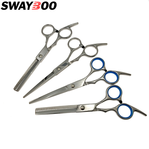 Swayboo 6 pulgadas hoja de acero inoxidable tijeras para cabello para peluquería corte de pelo de astilla corte de pelo diario corte de tijeras dentales ► Foto 1/6