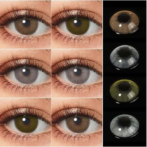 Lentillas de Color gris y marrón Natural, 1 par de lentillas de colores Super naturales para ojos y belleza ► Foto 1/6