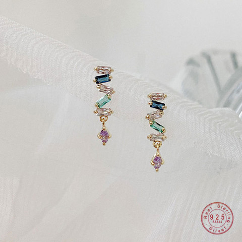 Pendientes de plata de ley 925 con forma de serpiente para mujer, aretes de borla de cristal, temperamento de boda, joyería de Amistad de regalo ► Foto 1/6